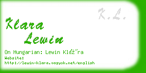 klara lewin business card